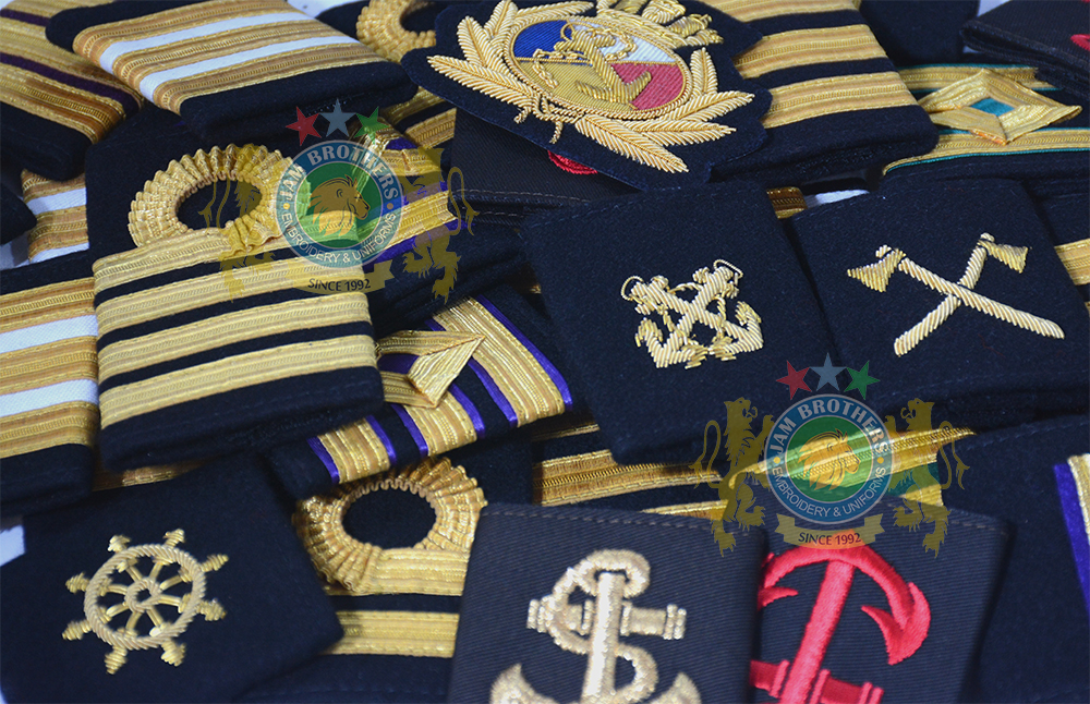 JAM Brothers Embroidery and Uniforms Merchant Navy Ranks Merchant Navy Sliders Marine MerchantNavy Uniforms Ranks Braid Lace NavalLace Anchor Ship Cruise Crew Titanic Maersk Sliders Epaulets Diamond Ring Lace